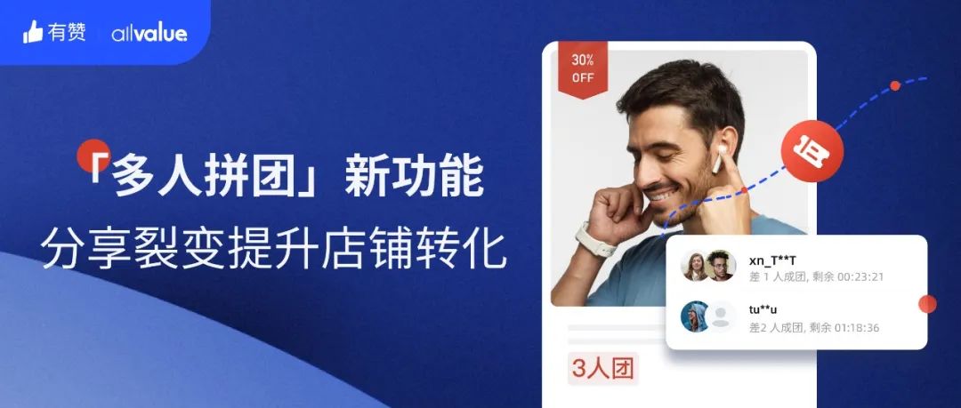 AllValue推出「多人拼團」功能，解鎖獨立站“裂變營銷”新玩法！